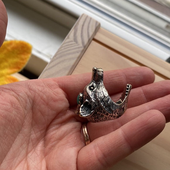 Spell “vintage” Wolf Clan ring. Silver and turquoise - Picture 6 of 11